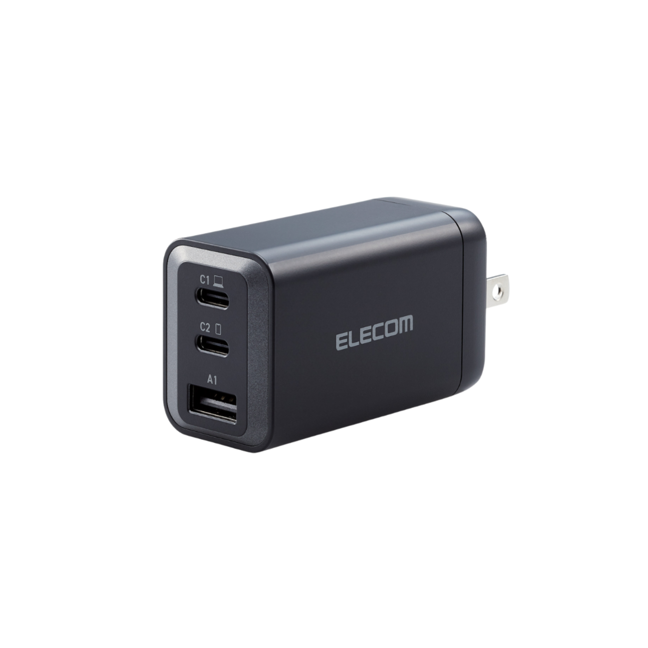ELECOM GaNII 65W ultra fast charger with USB-C and USB-A compatibility