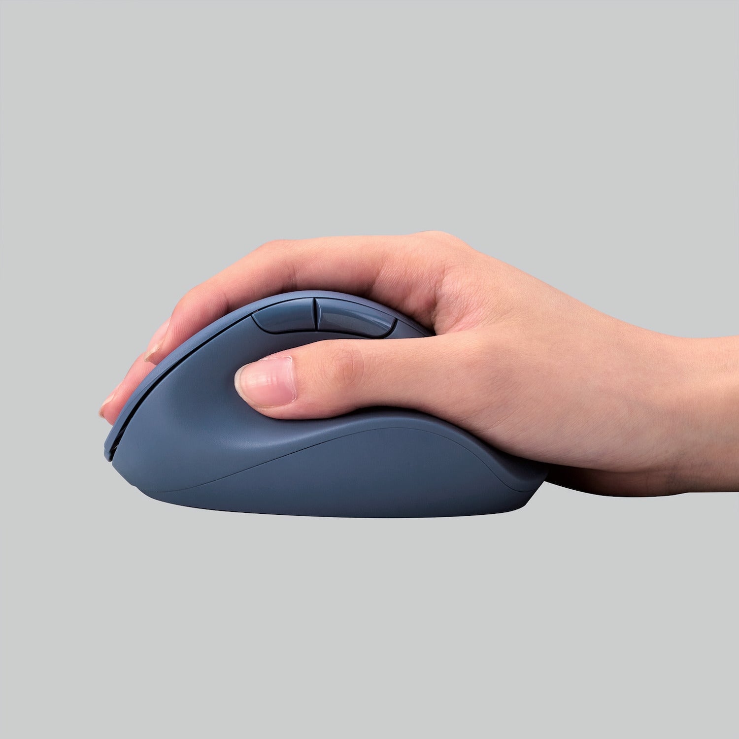 side view | slate blue ergonomic computer mouse