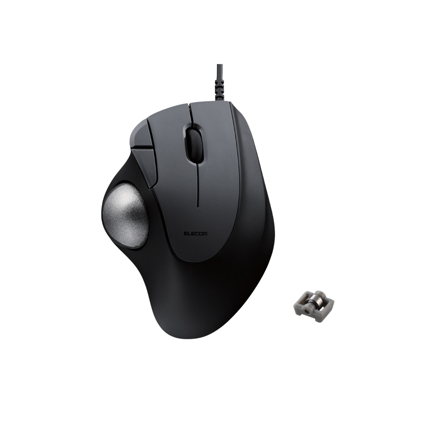black ergonomic trackball mouse with roller bearings for fast and smooth navigation | wired ergonomic mouse
