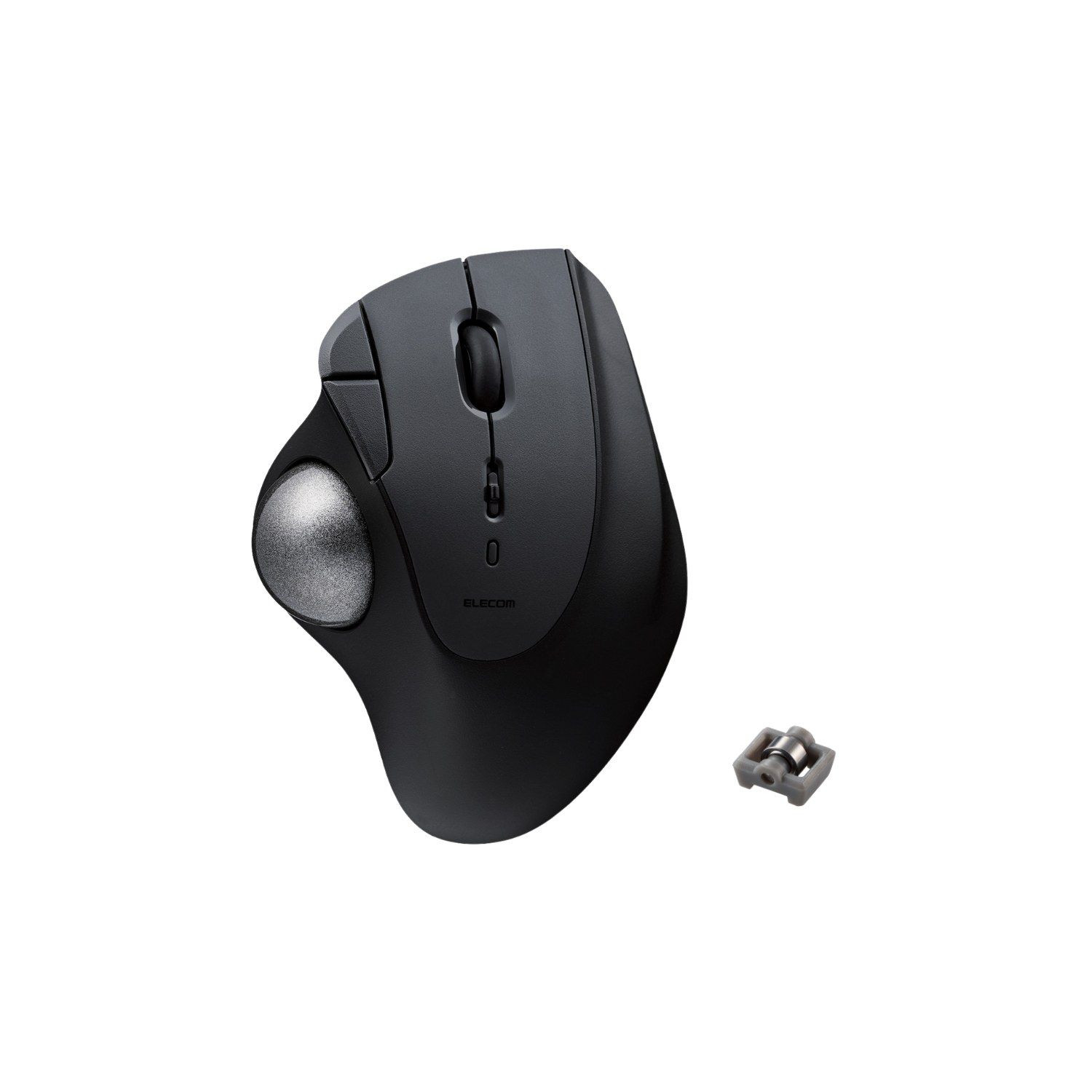 black Bluetooth ergonomic trackball mouse by Elecom with RollMaster bearing | transparent background