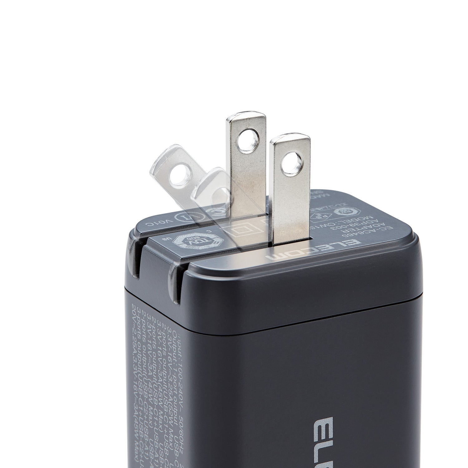 foldable plug on GaNII 65W wall charger for smart phones and USBC laptops
