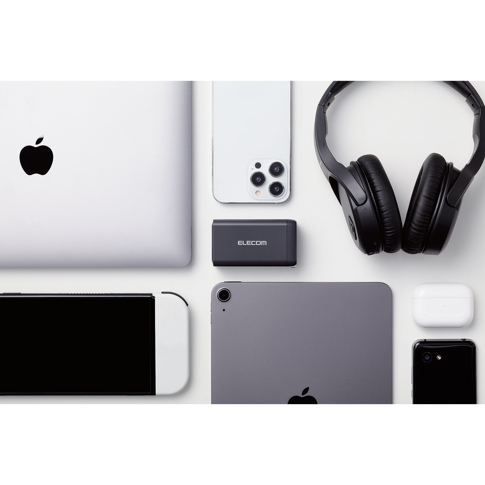 elecom wall charger can recharge your headphones, iphone, macbook, airpods, ipad, nintendo switch, and more