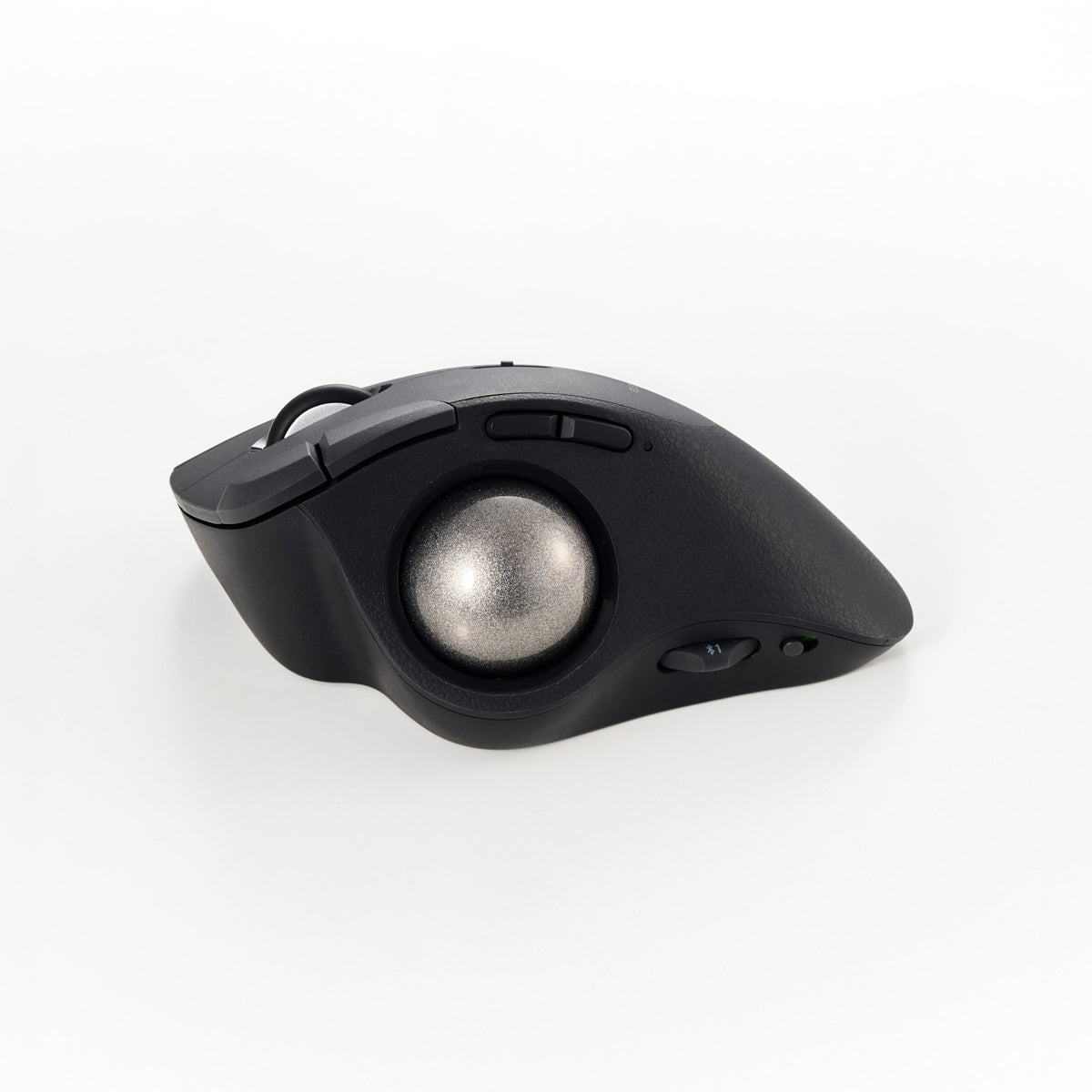 black trackball with silver ball and multi device pairing functionality