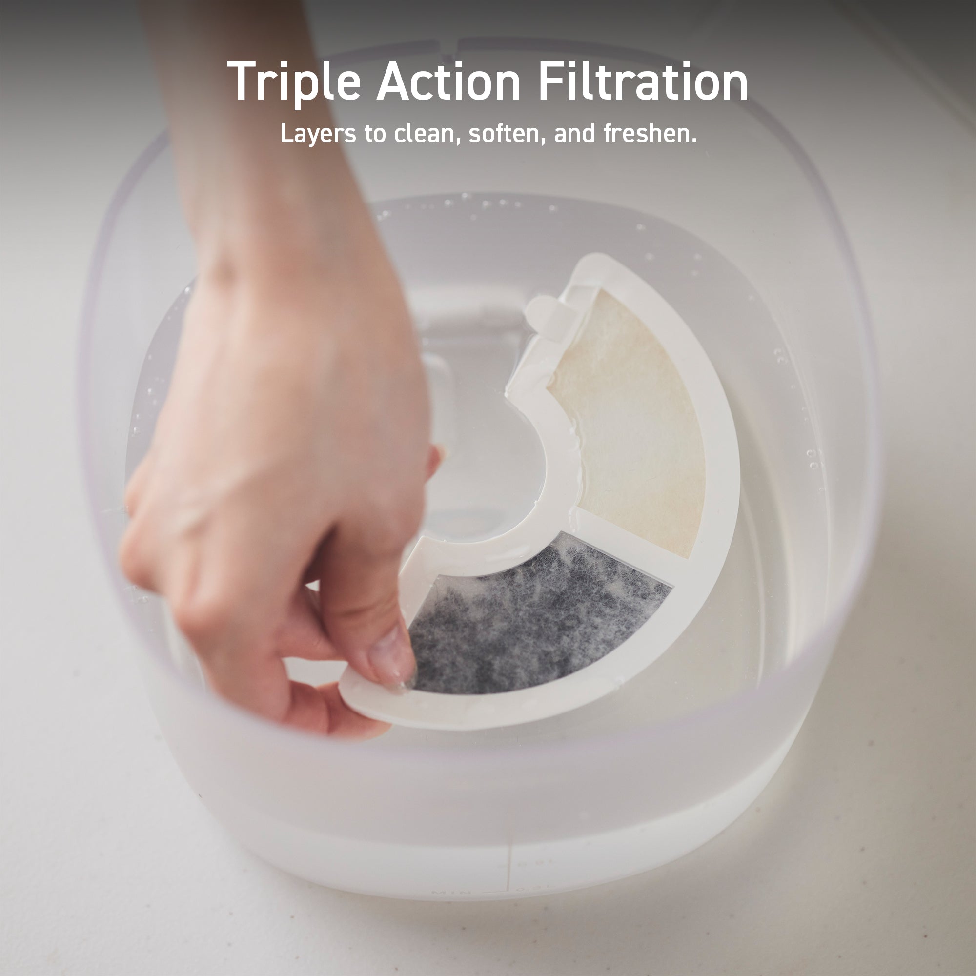 cleansing, softening, and freshening filter part replacement