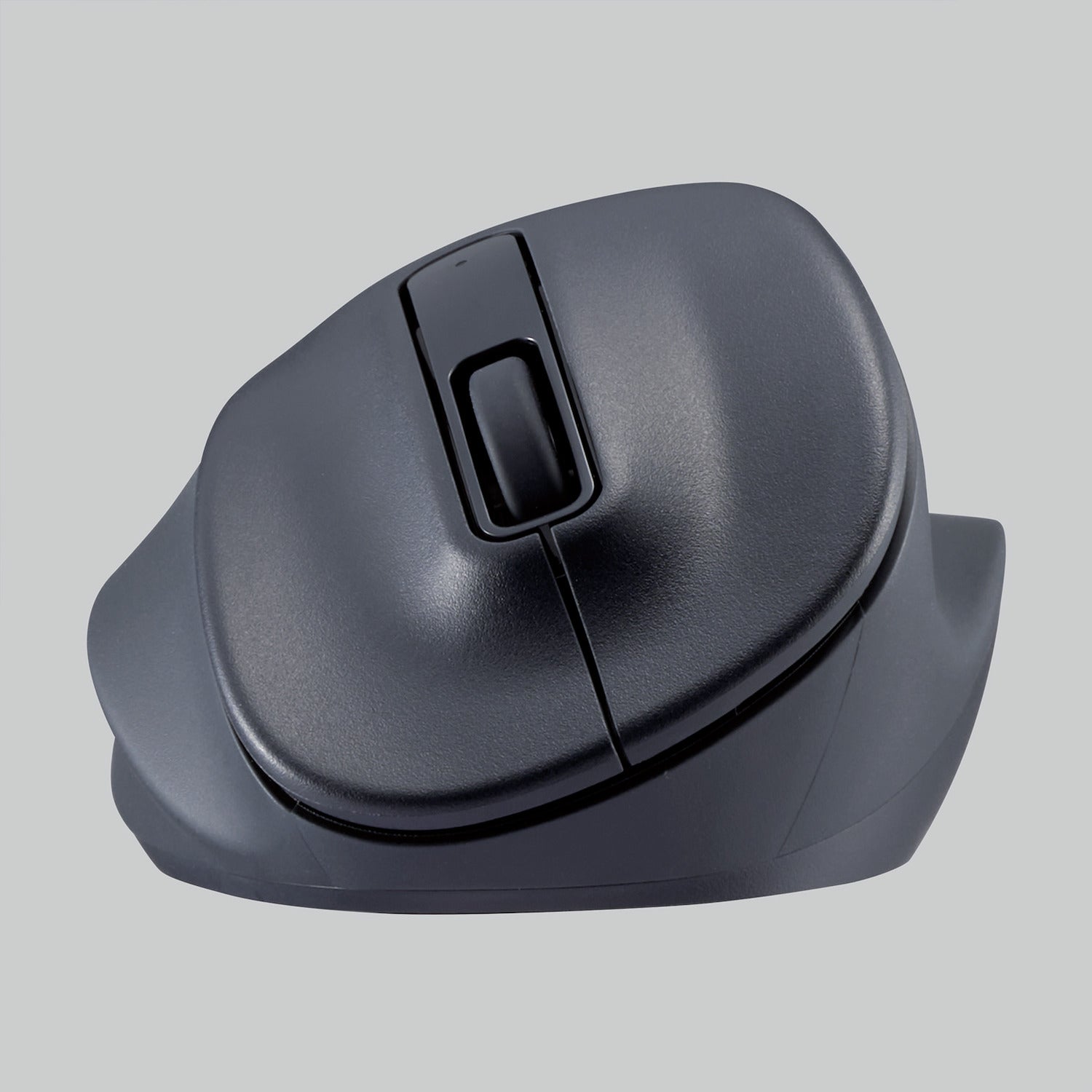 black ergonomic rechargeable computer mouse | front view