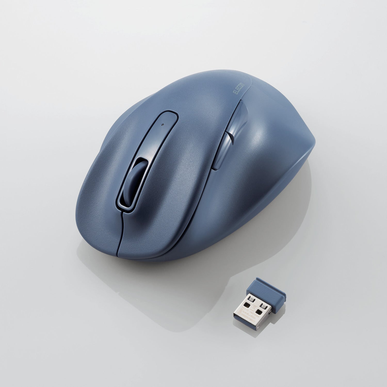 blue wireless mouse with usb connectivity piece