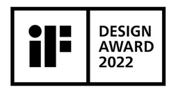 Black and white IF Design Award 2022 logo badge.