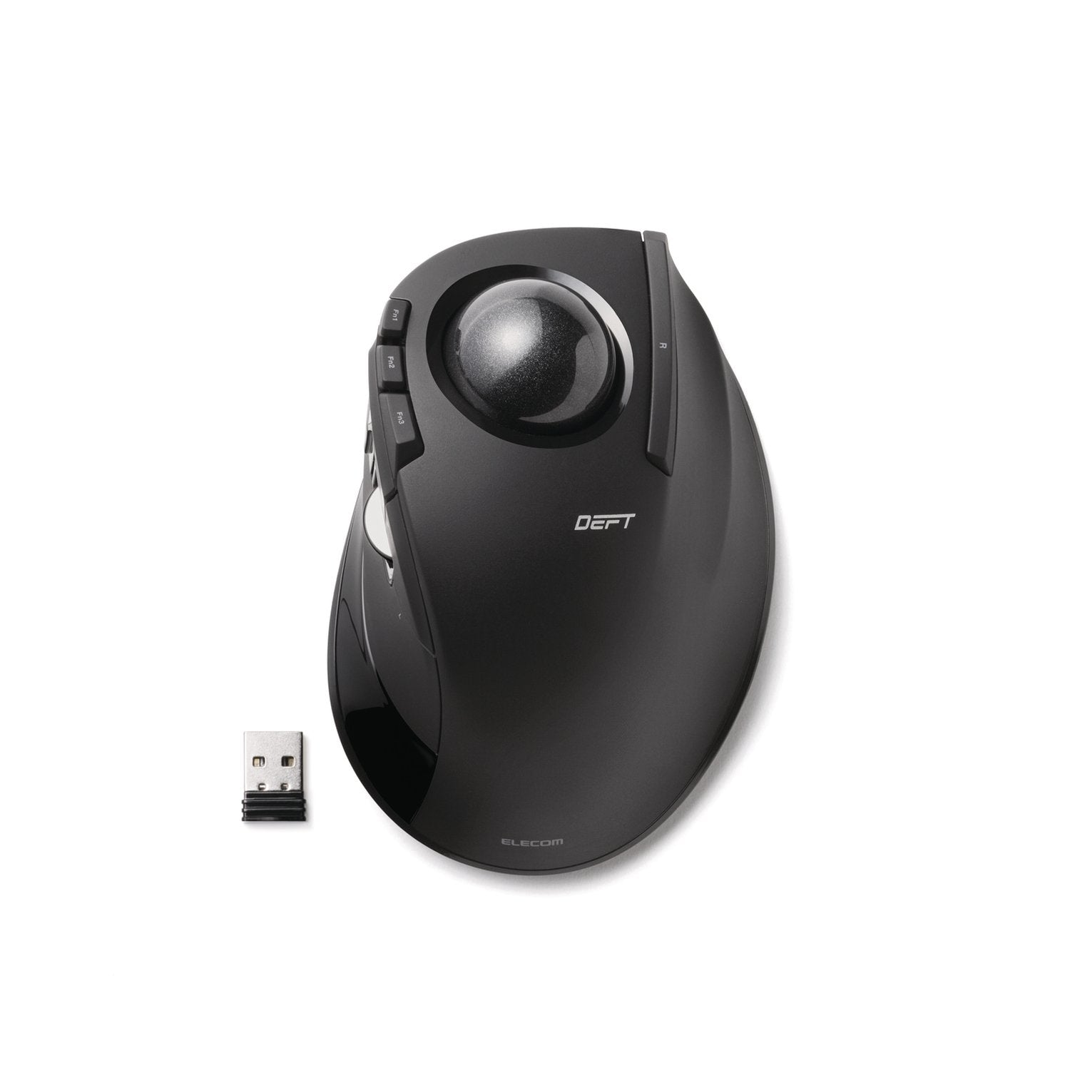 Black Deft Trackball Wireless Black Ball USB Receiver | Elecom Wireless Trackball mouse