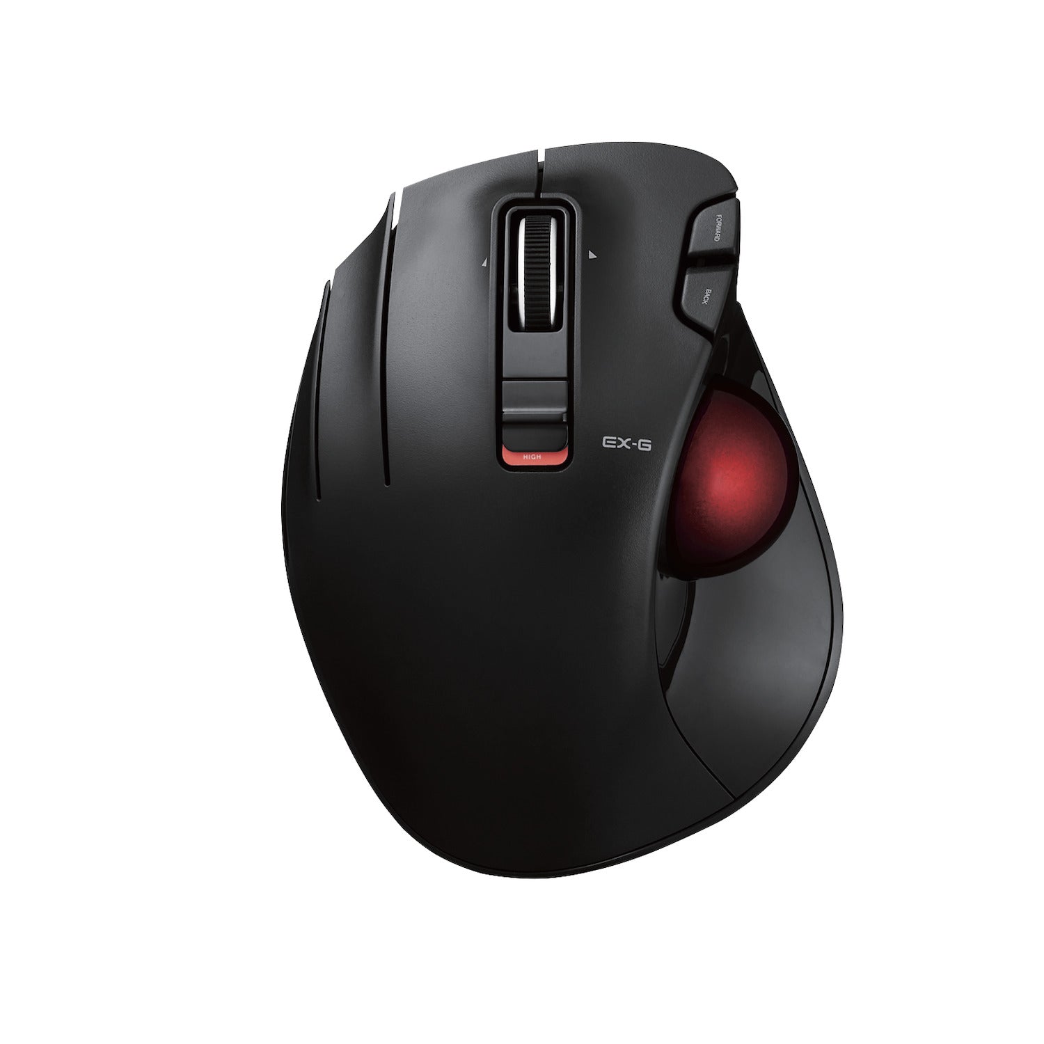 Black EX-G Left Handed Trackball Wireless USB Red Ball | Left-Handed Wireless Trackball Mouse