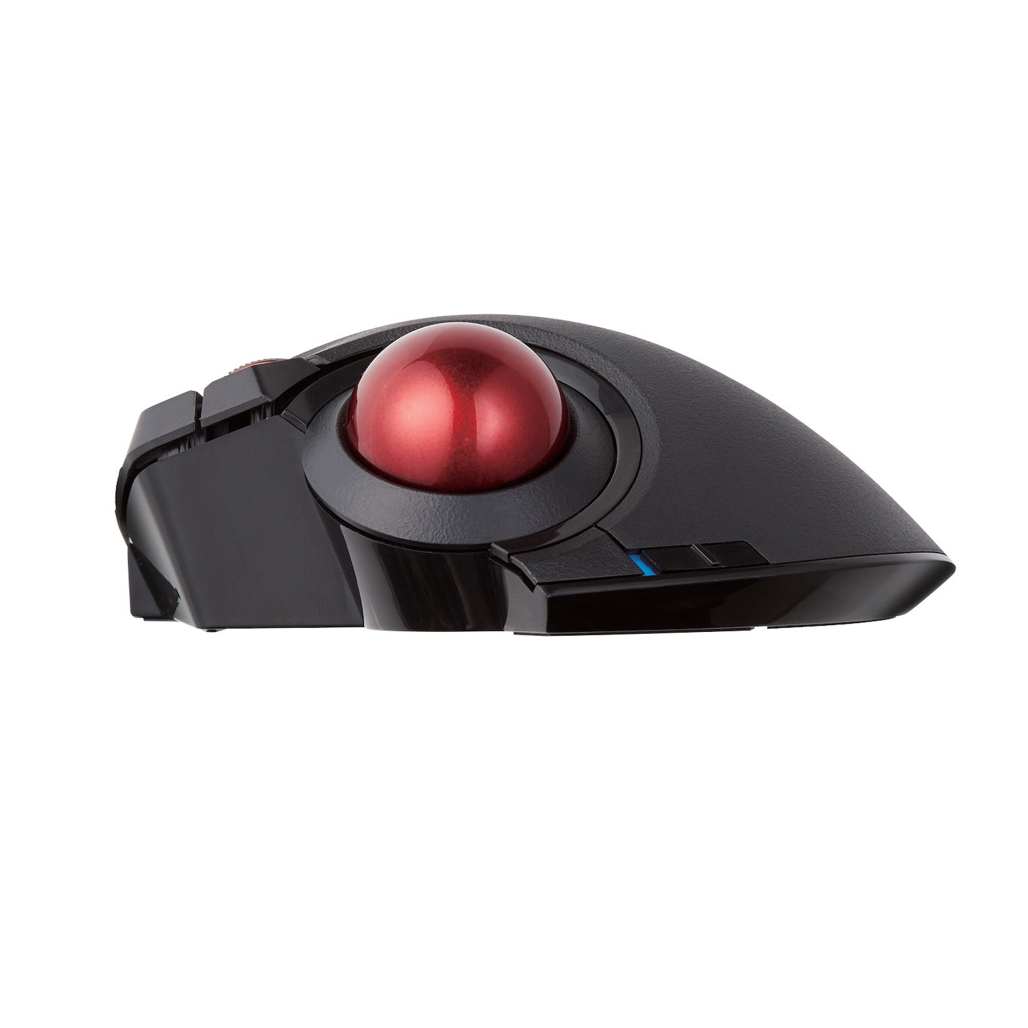 Black EX-G PRO Trackball Red Ball side angle | Elecom Wireless Trackball mouse