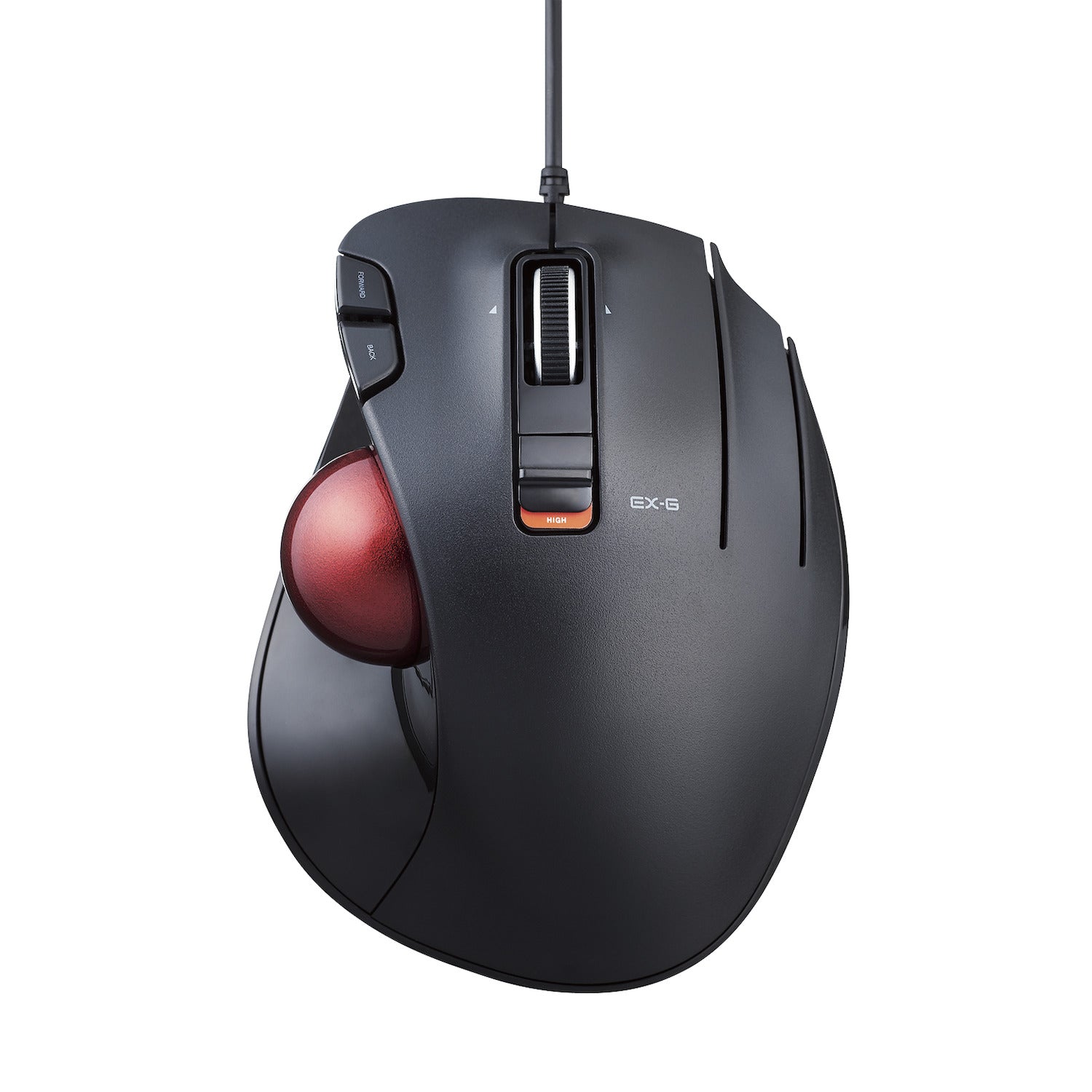 Black EX-G Trackball Wired Red Ball | Elecom Wired Trackball mouse