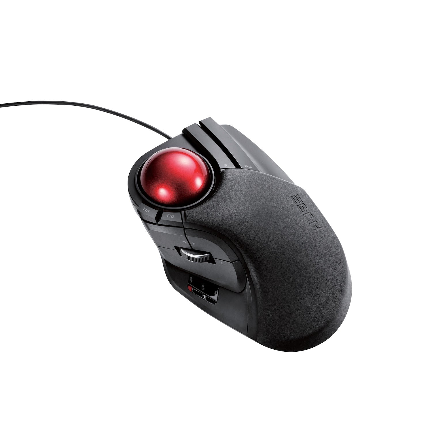 Black Huge Wired Trackball Mouse Red Ball Angle | Elecom Wired Huge Trackball Mouse