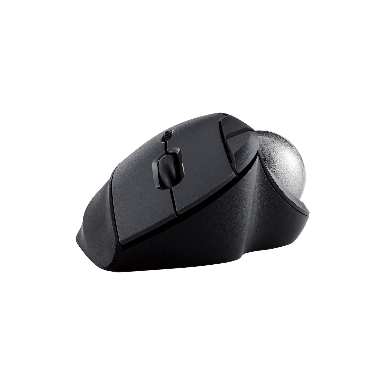 front view | black trackball mouse wirh silver ball gear for easy and quick work flow