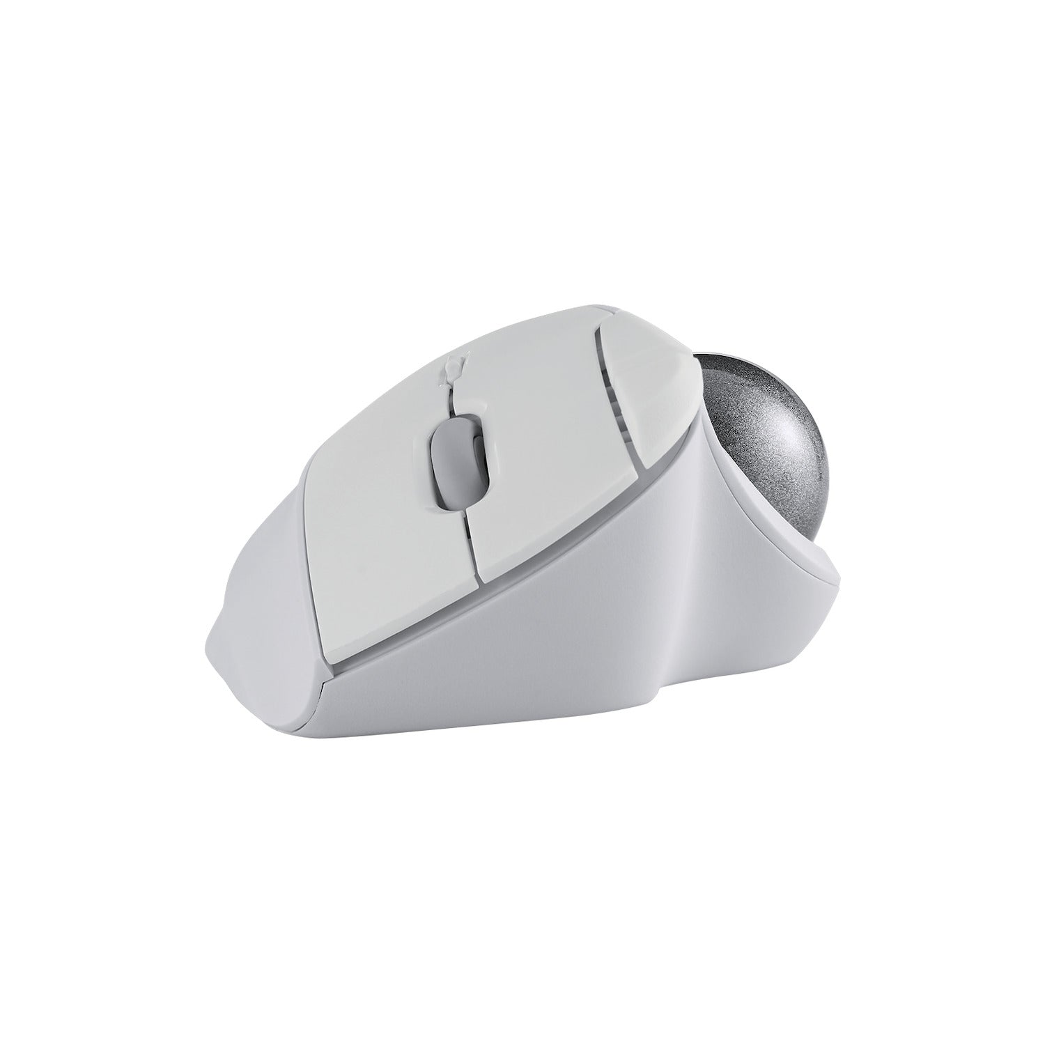 front view | white trackball mouse for gaming and work flow productivity