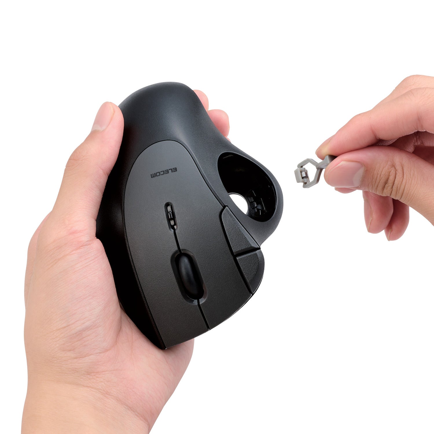 black trackball mouse with removable and replaceable ball and bearings