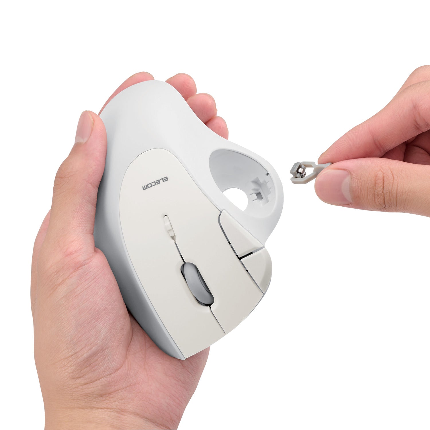 white trackball mouse with removable and replaceable ball + bearinga