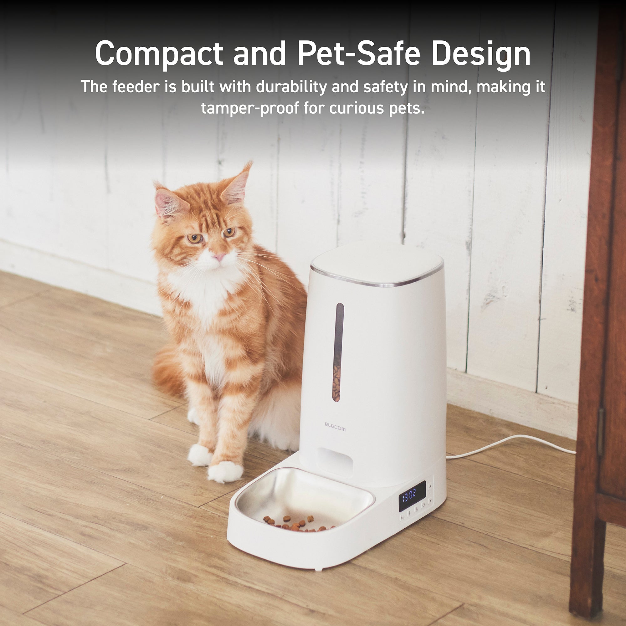 safe automatic two pet kibble feeder | durable and safe pet feeder system